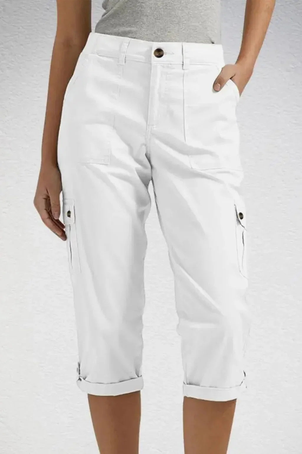Prudence | Belted Cropped Utility Cargo Pants for Women