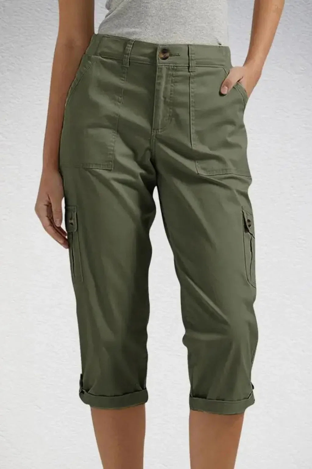 Prudence | Belted Cropped Utility Cargo Pants for Women