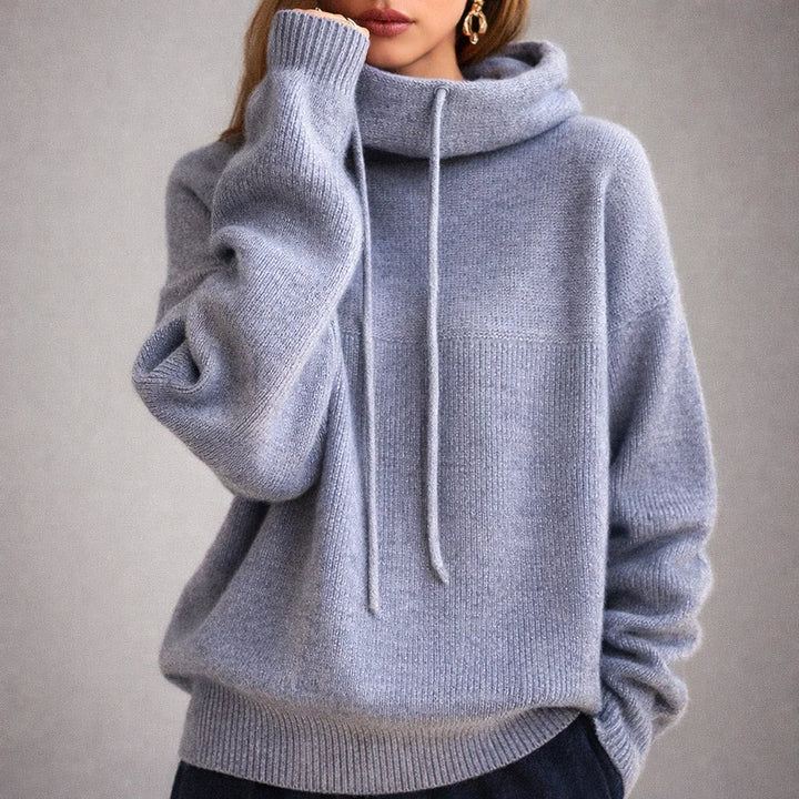 Sophia | Hushed Cowl Neck Knit Hoodie for Women