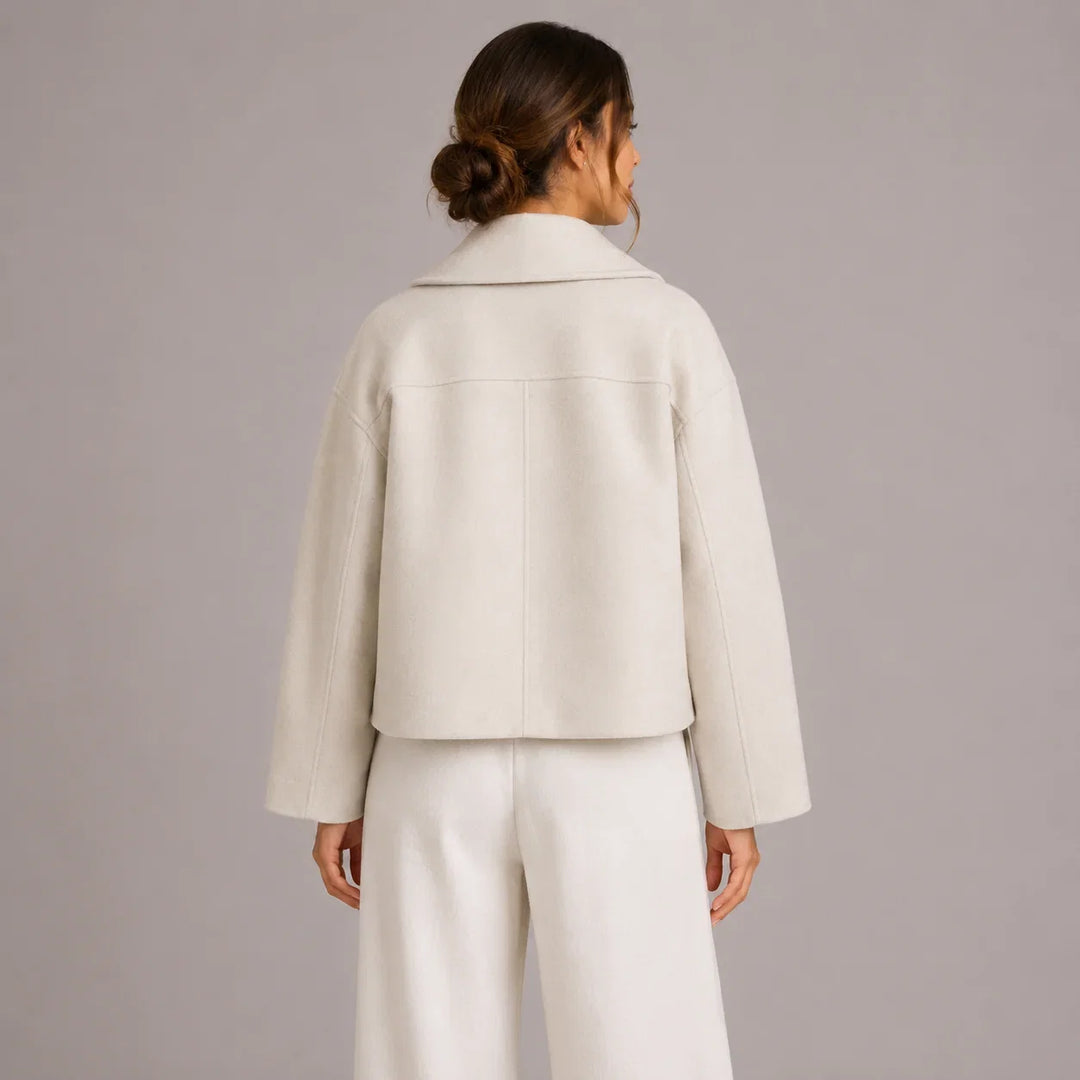 Josette | Tucked Cropped Double Breasted Pea Coat for Women