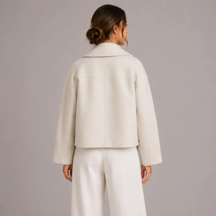 Josette | Tucked Cropped Double Breasted Pea Coat for Women