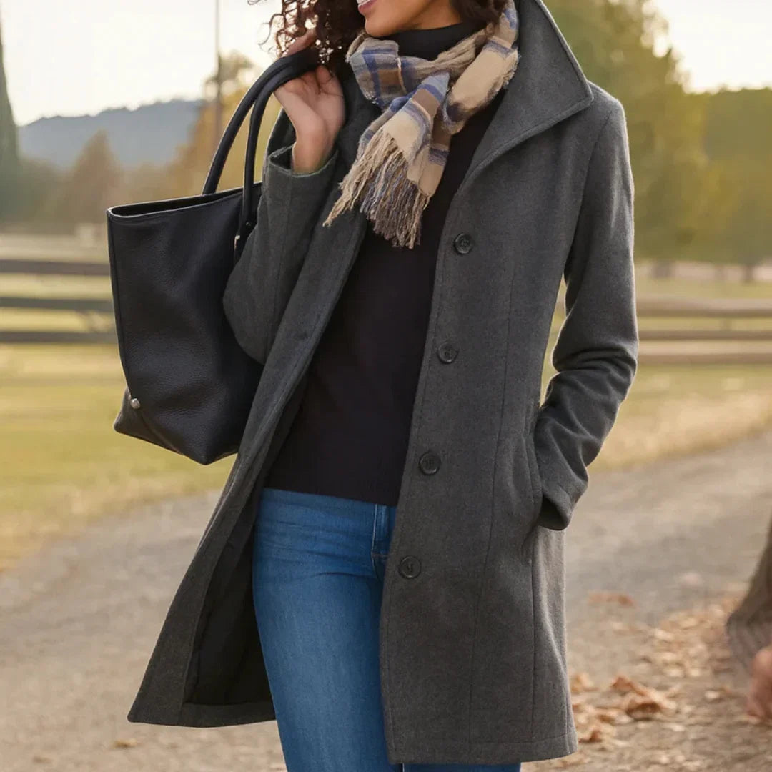 Harriet | Polished Double-Breasted Pea Coat for Women