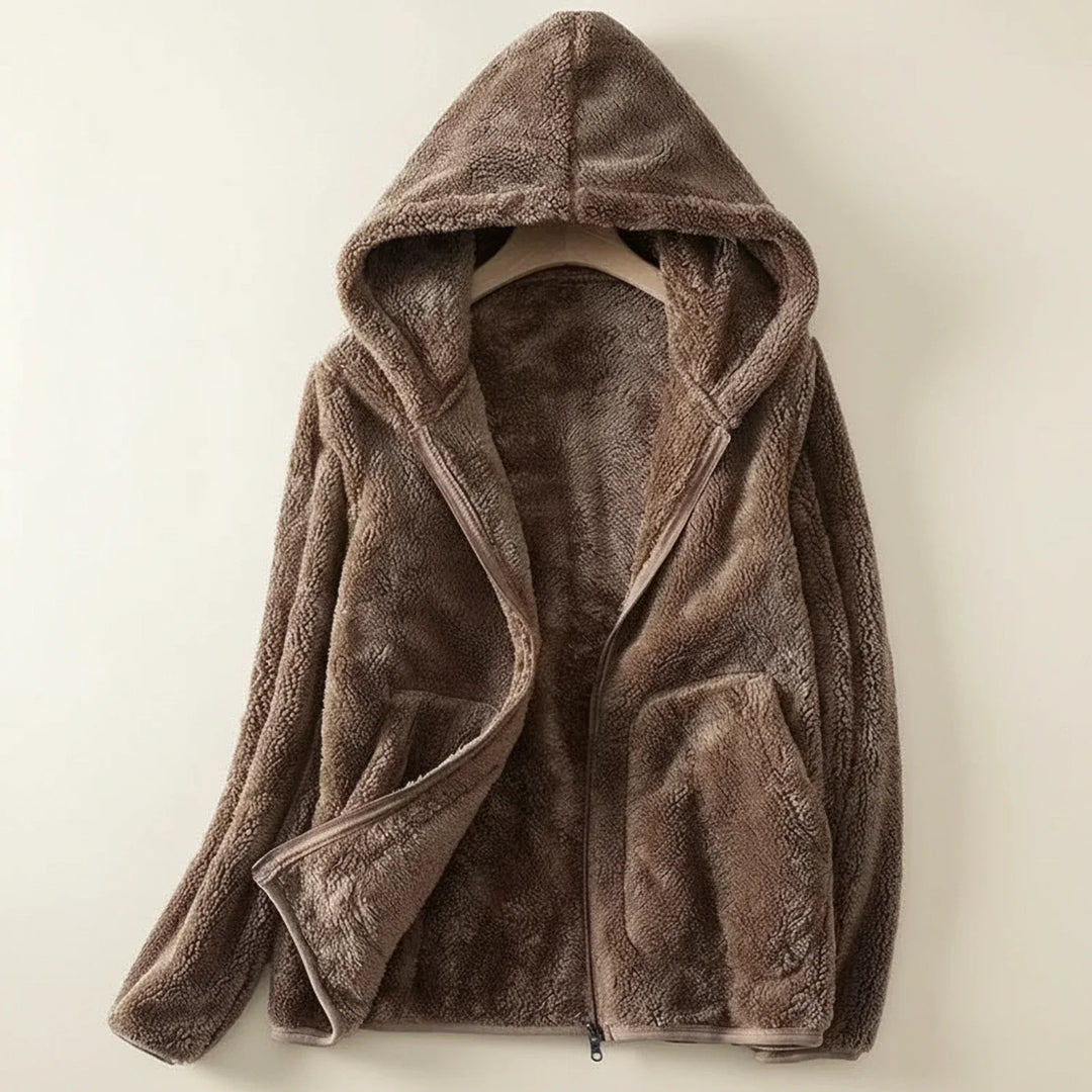Kayla | Quilted Fleece Zip Up Hoodie for Women