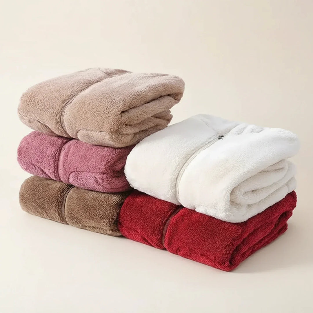 Kayla | Quilted Fleece Zip Up Hoodie for Women