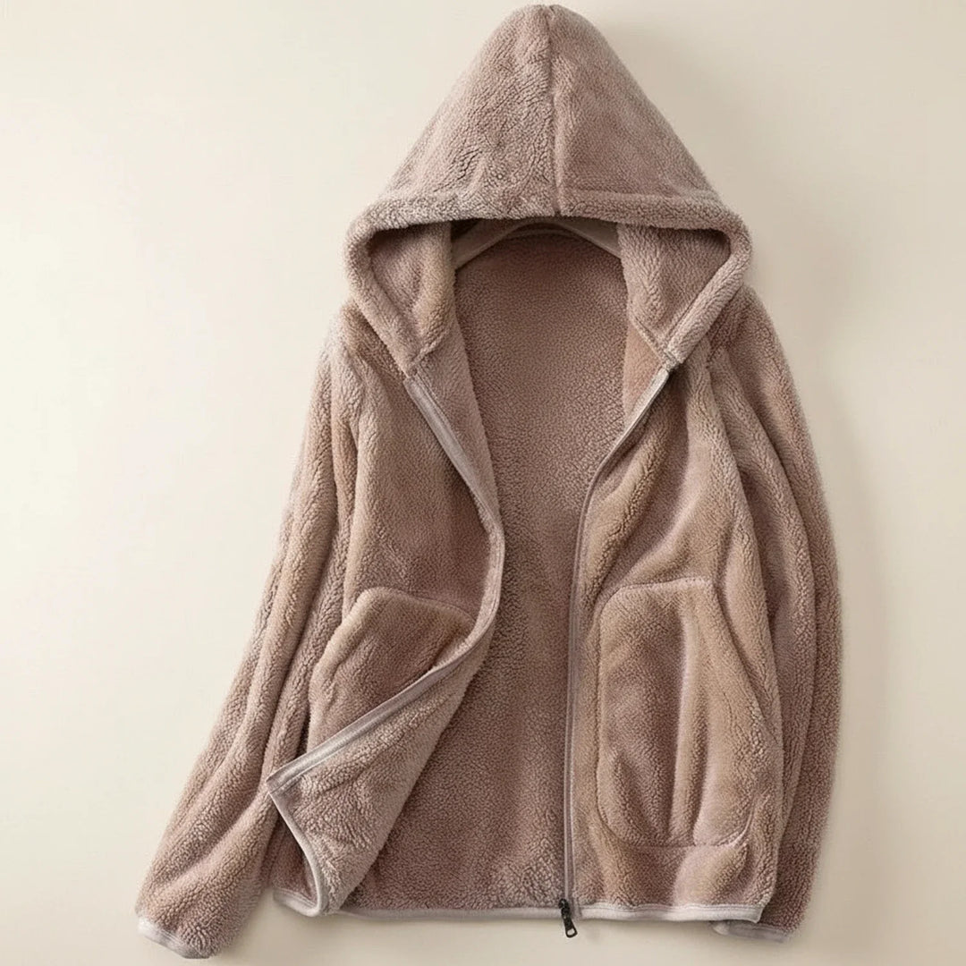 Kayla | Quilted Fleece Zip Up Hoodie for Women