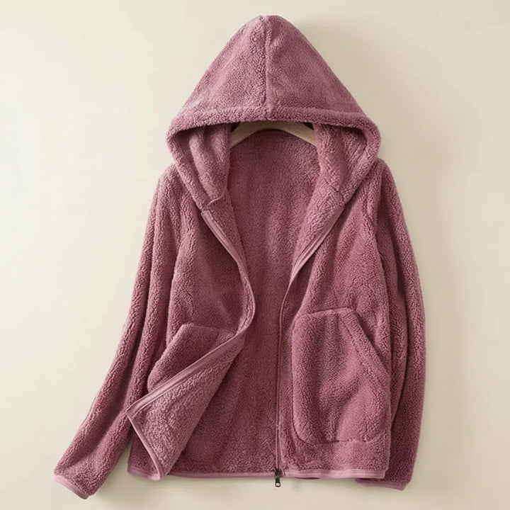 Kayla | Quilted Fleece Zip Up Hoodie for Women