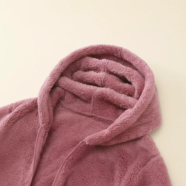 Kayla | Quilted Fleece Zip Up Hoodie for Women