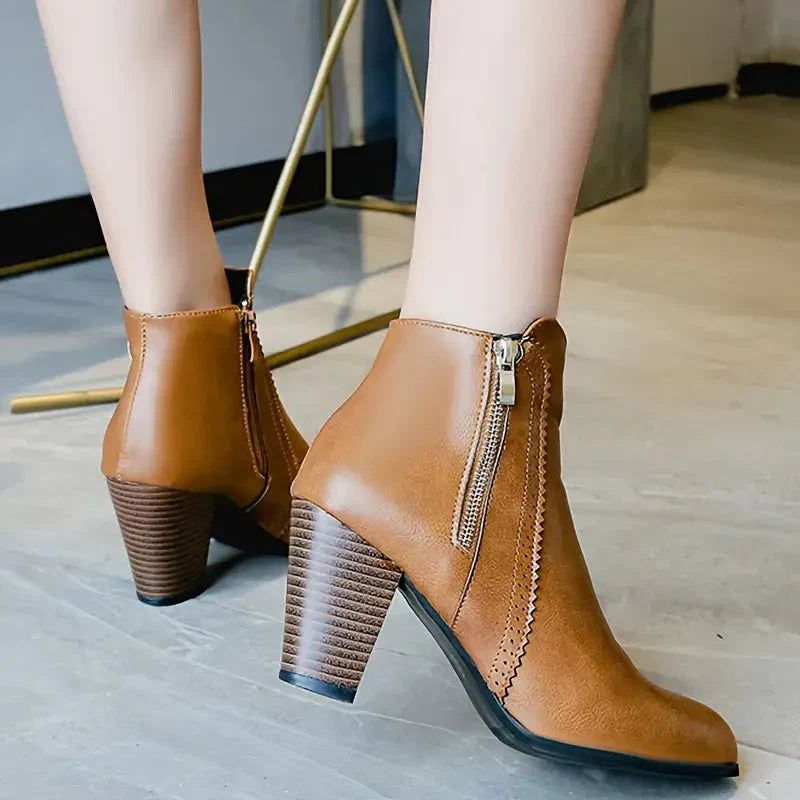 Claudine | Zipped Side Zip Ankle Boots for Women