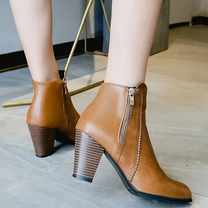 Claudine | Zipped Side Zip Ankle Boots for Women
