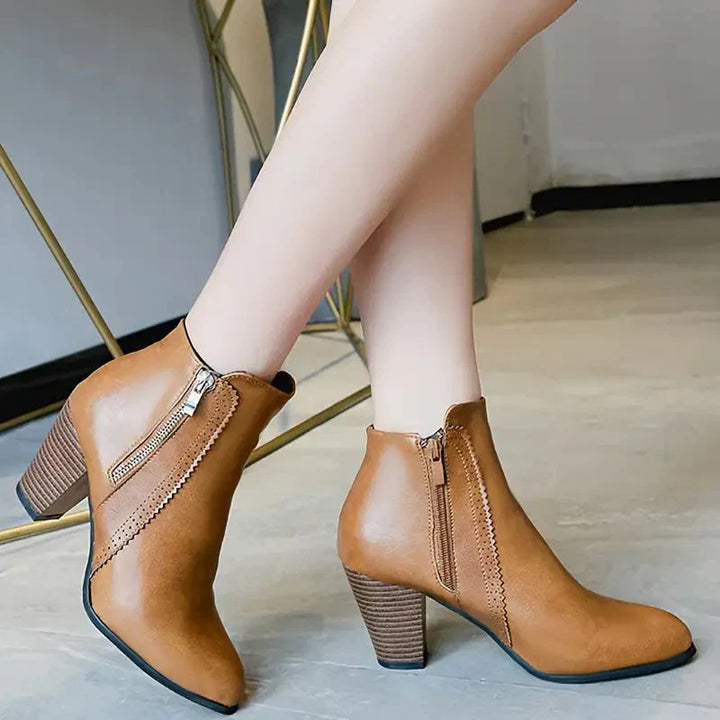 Claudine | Zipped Side Zip Ankle Boots for Women