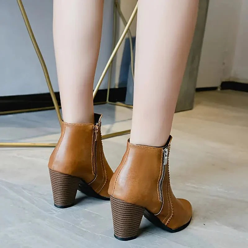 Claudine | Zipped Side Zip Ankle Boots for Women