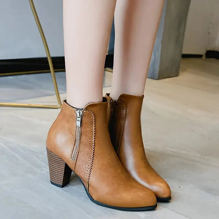 Claudine | Zipped Side Zip Ankle Boots for Women