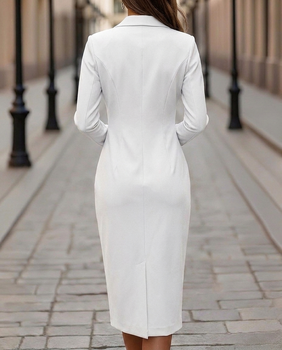Clemence | Genial Double Breasted Peak Lapel Blazer Dress for Women