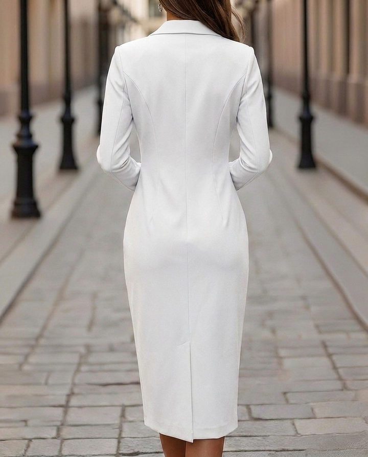 Clemence | Genial Double Breasted Peak Lapel Blazer Dress for Women