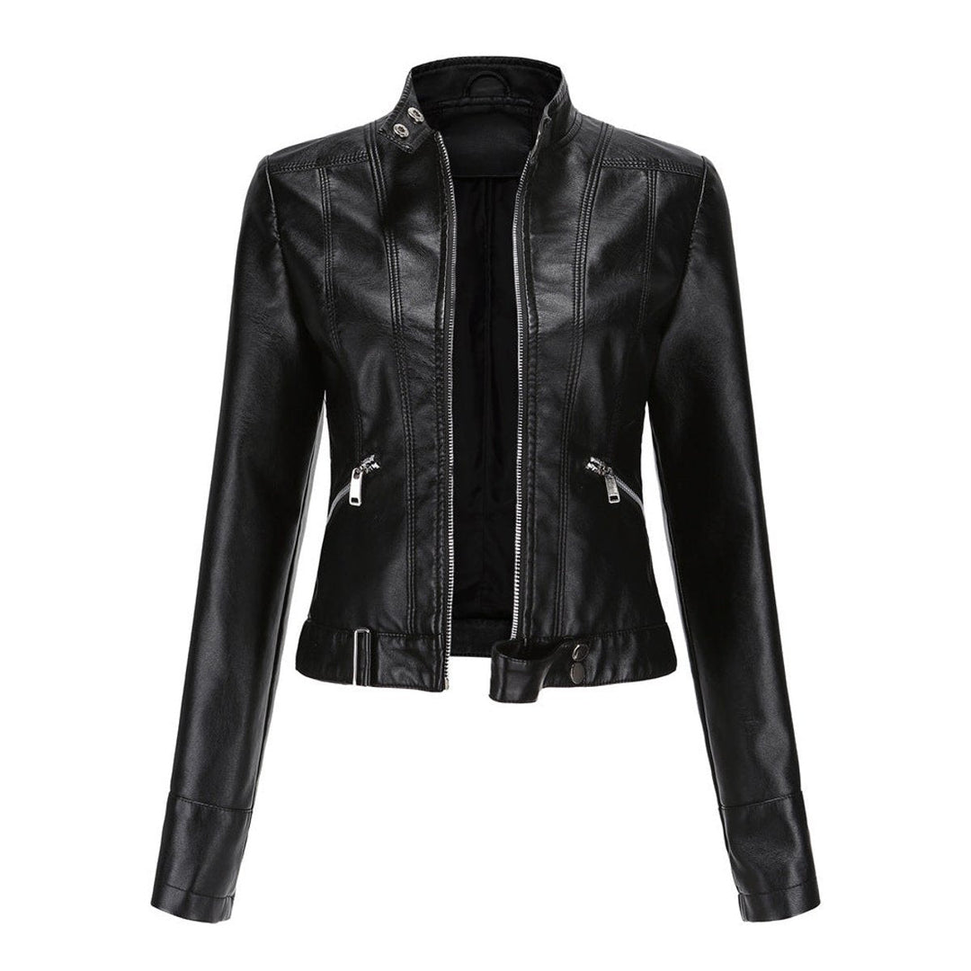 Women's Cropped Faux Leather Jacket