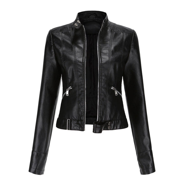 Women's Cropped Faux Leather Jacket