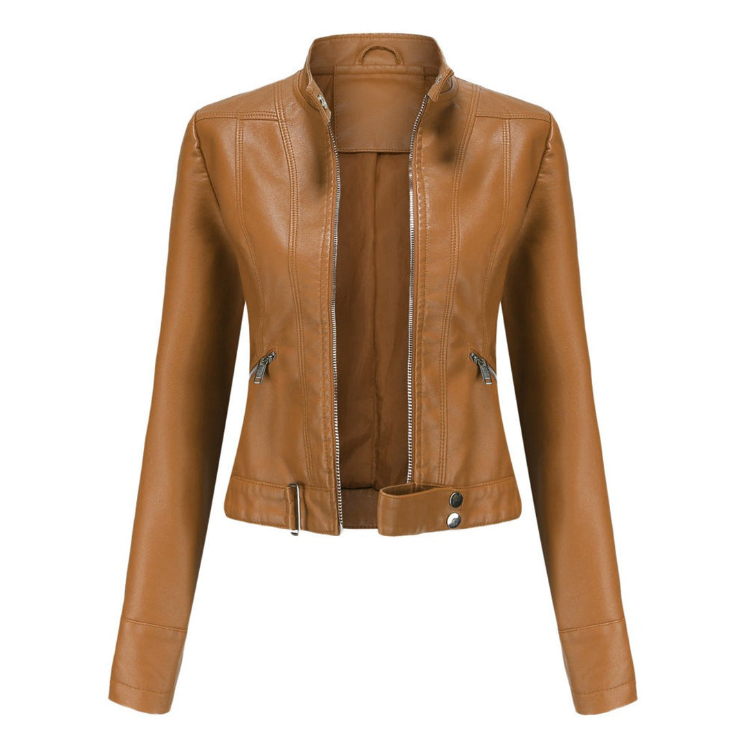 Women's Cropped Faux Leather Jacket