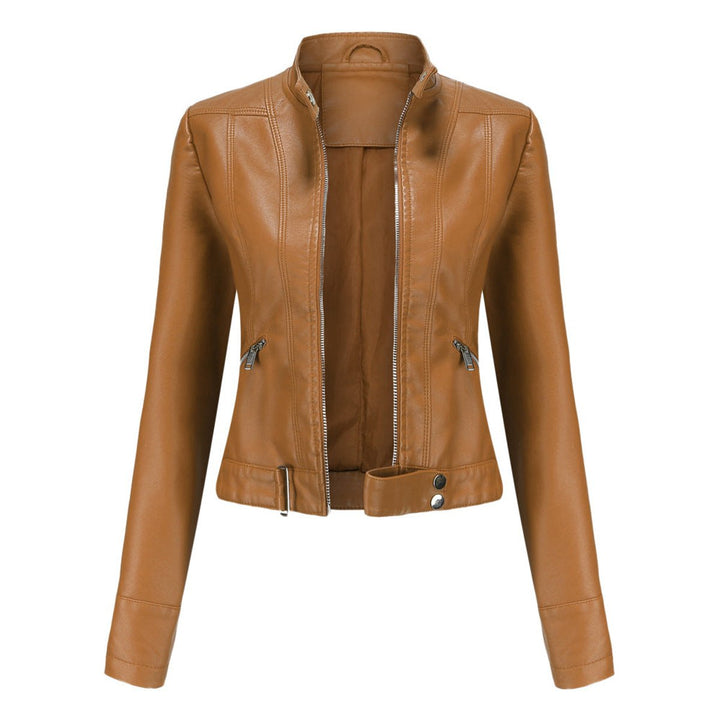 Women's Cropped Faux Leather Jacket