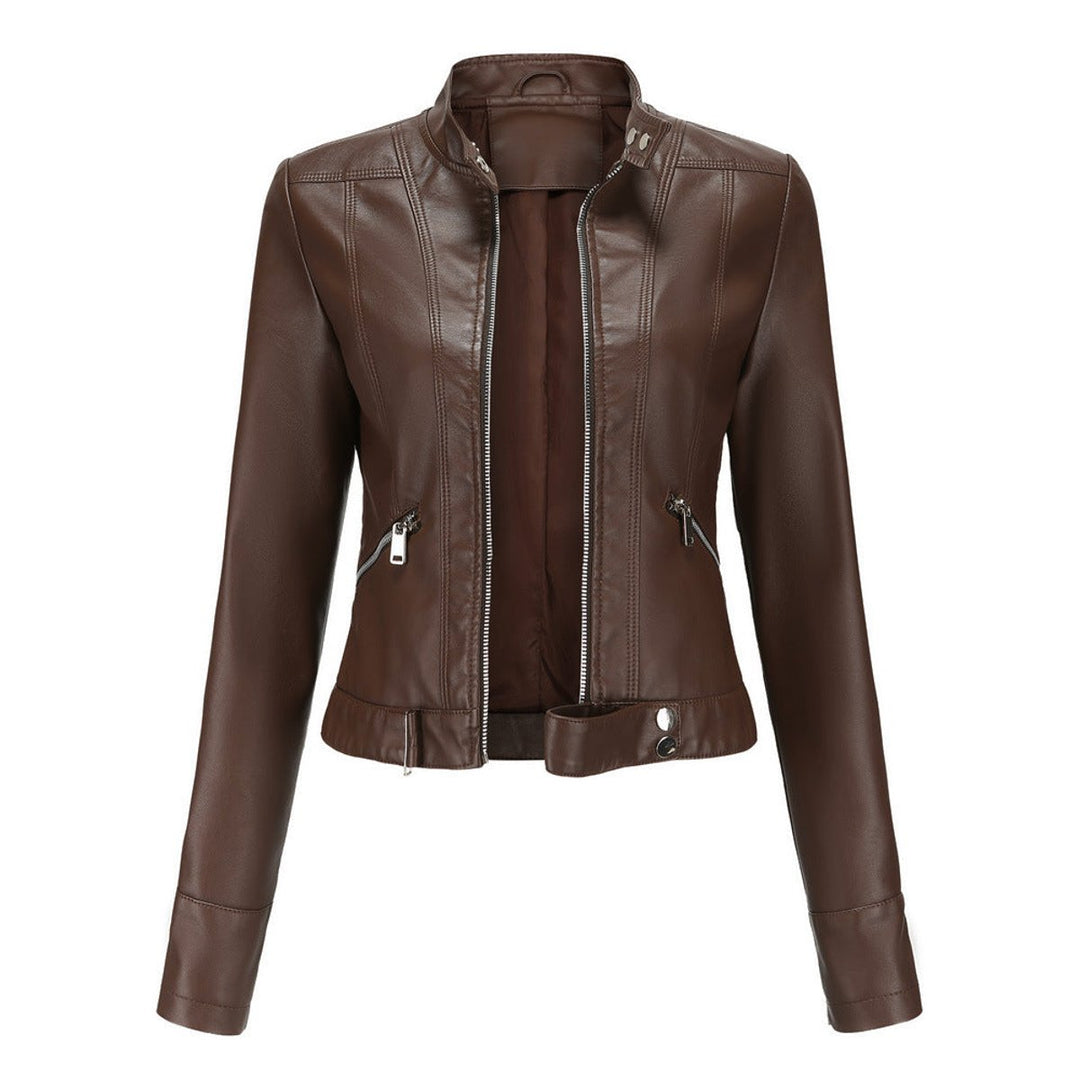 Women's Cropped Faux Leather Jacket