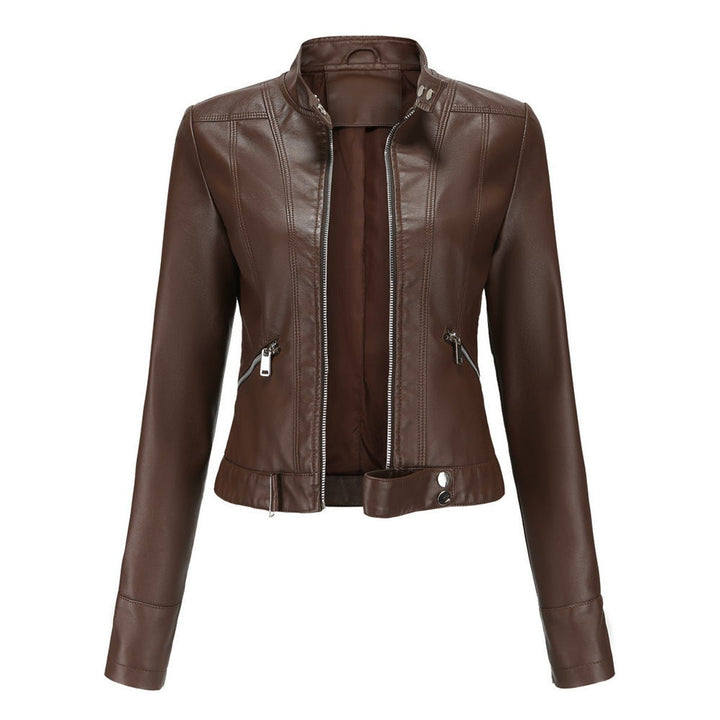 Women's Cropped Faux Leather Jacket