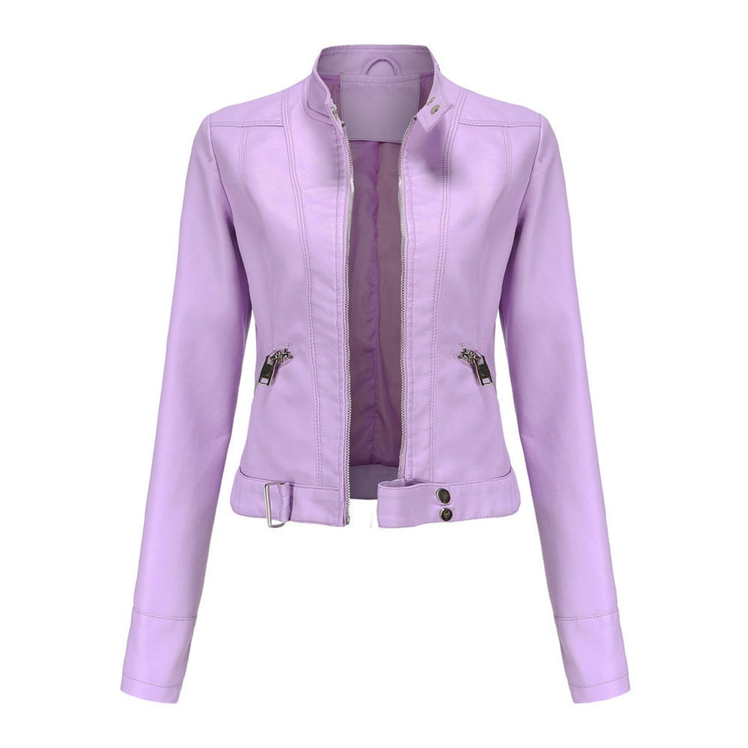 Women's Cropped Faux Leather Jacket