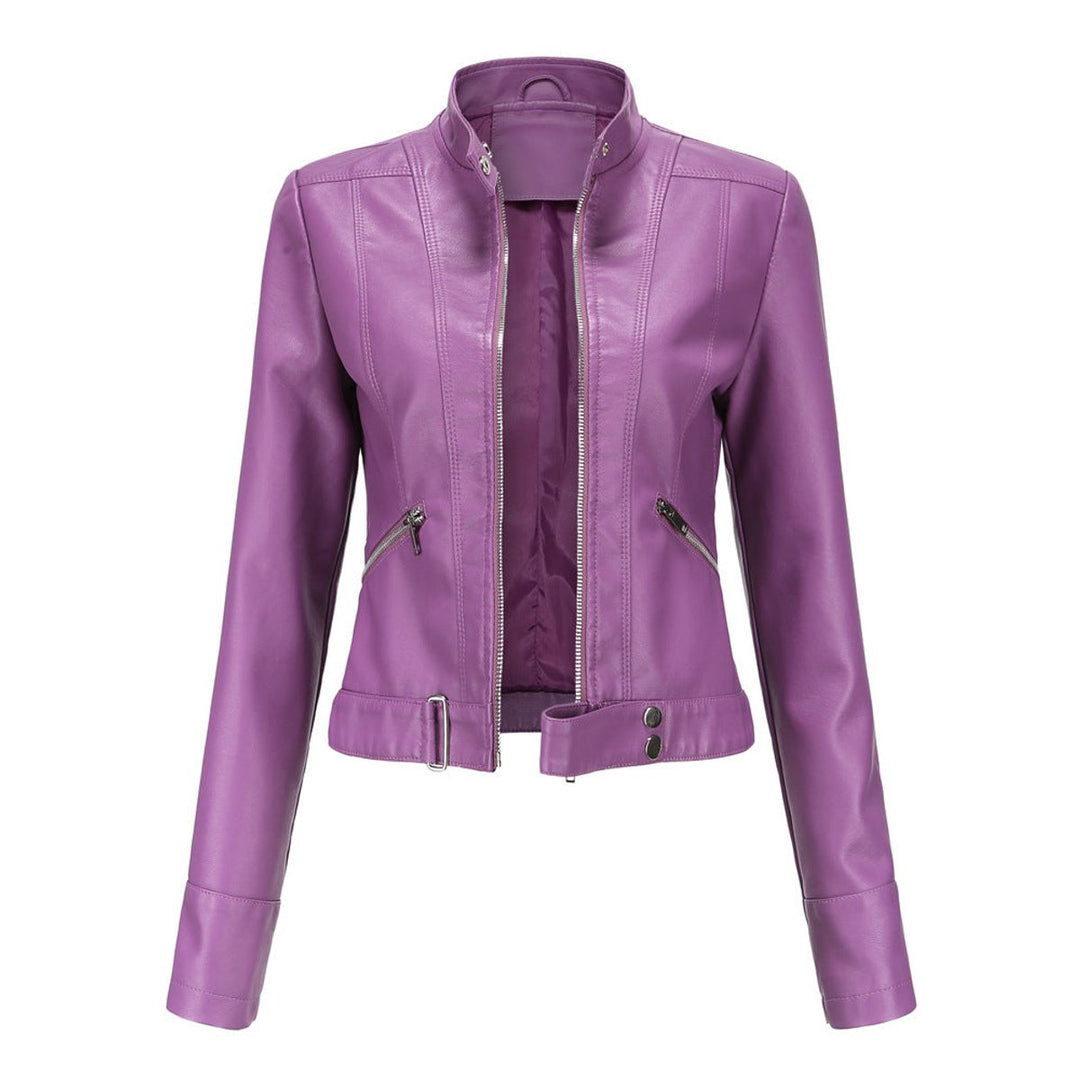 Women's Cropped Faux Leather Jacket