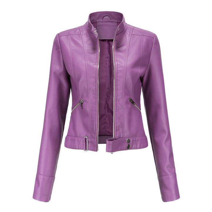 Women's Cropped Faux Leather Jacket
