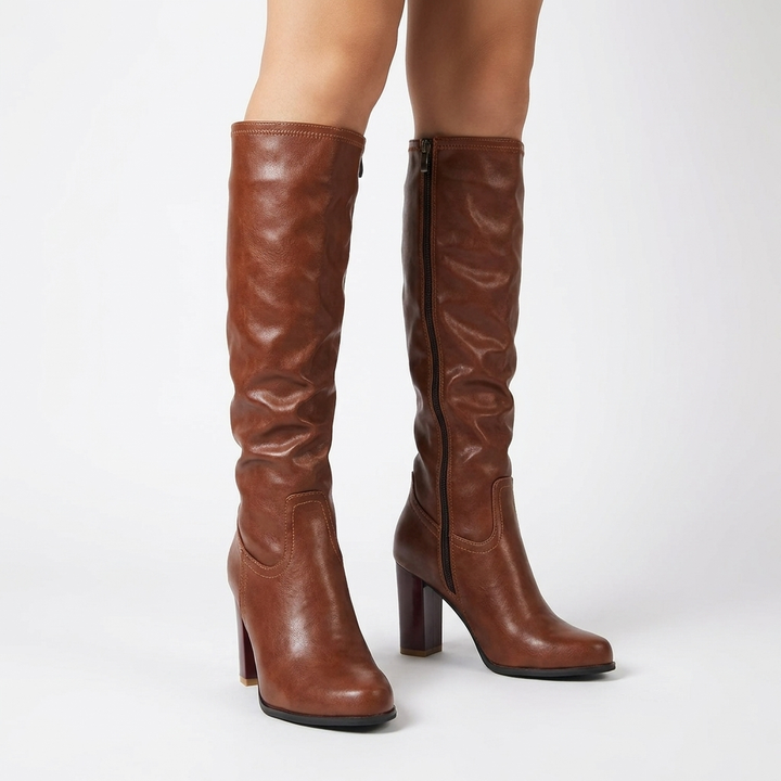Isaure | Set Block Heel Knee High Boots for Women