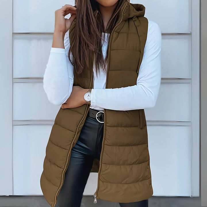 Eloise | Snug Longline Puffer Gilet Body Warmer for Women
