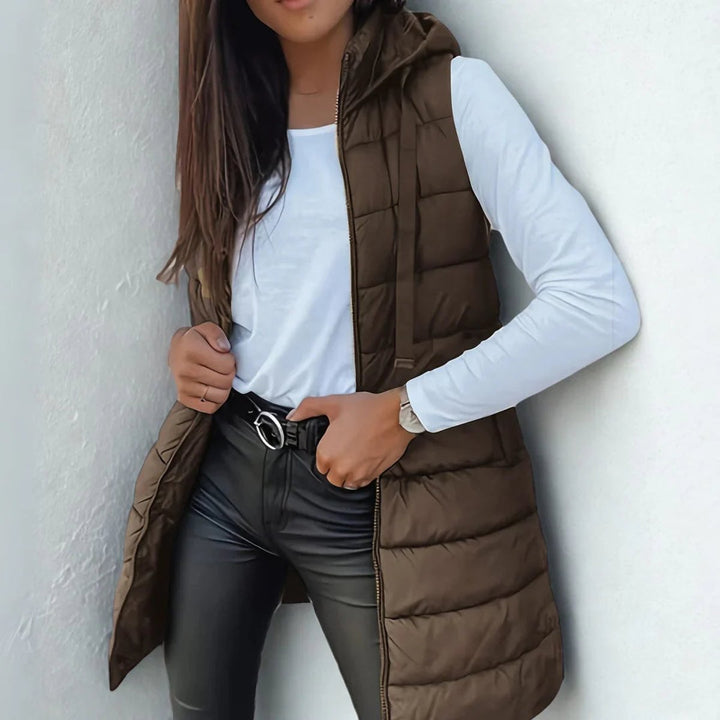 Eloise | Snug Longline Puffer Gilet Body Warmer for Women