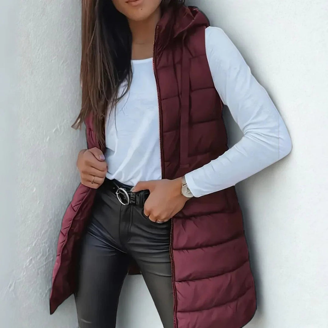 Eloise | Snug Longline Puffer Gilet Body Warmer for Women