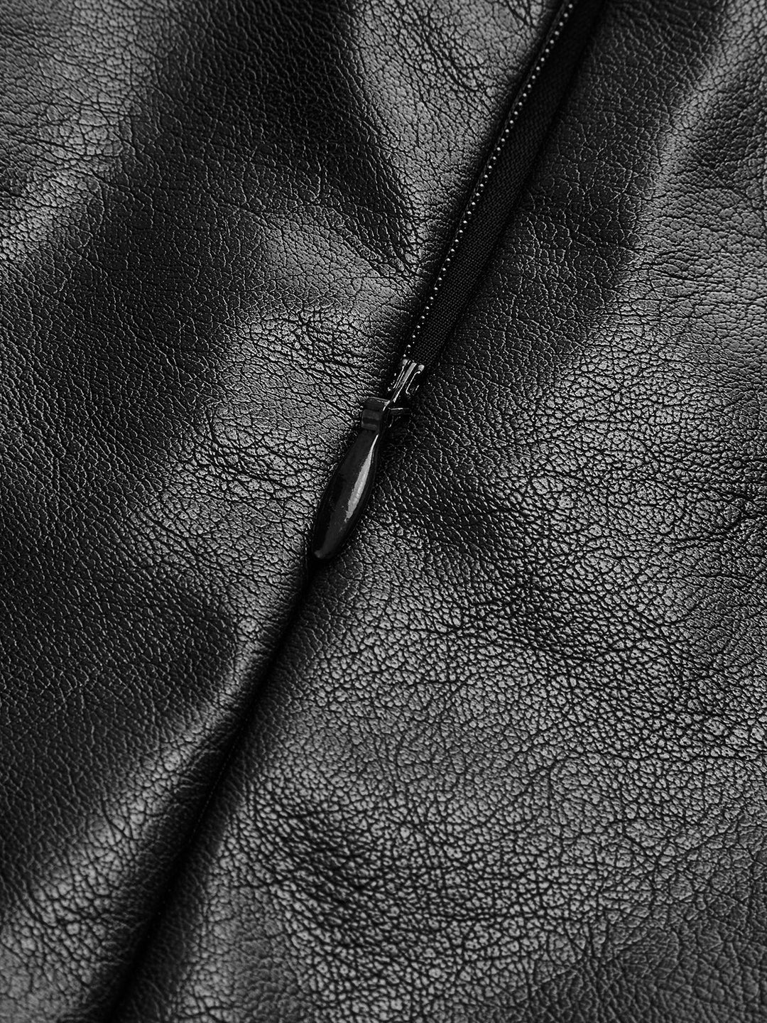 Isolde | Layered Pleated Faux Leather Midi Skirt for Women