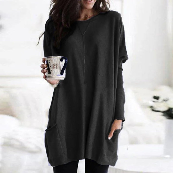 Harriet | Mellow Oversized Long Sleeve Pocket Tunic Top for Women
