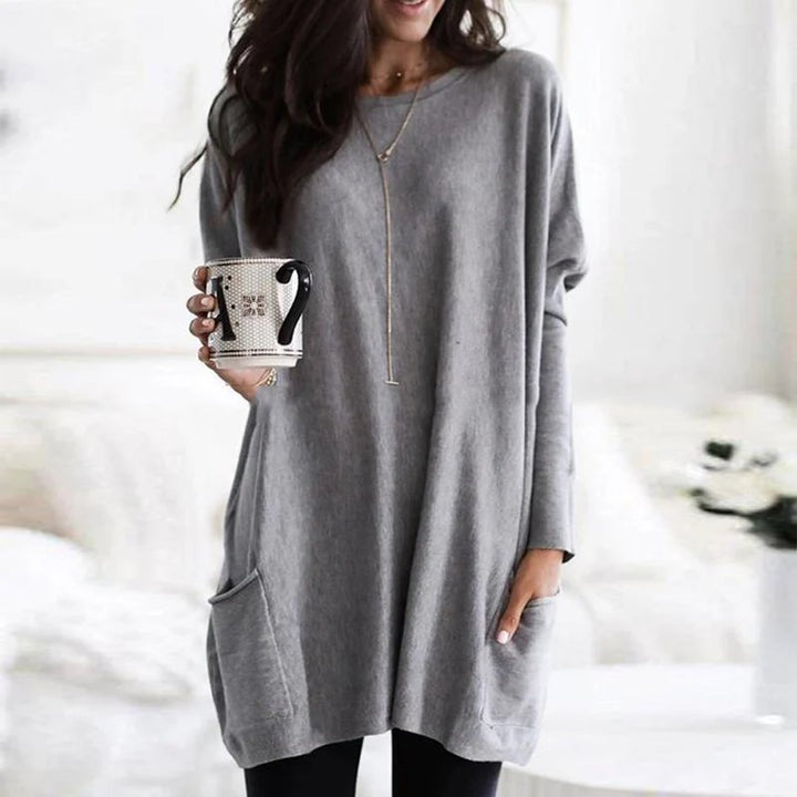 Harriet | Mellow Oversized Long Sleeve Pocket Tunic Top for Women