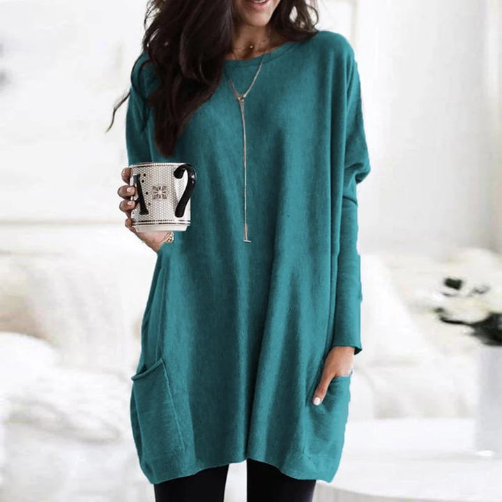 Harriet | Mellow Oversized Long Sleeve Pocket Tunic Top for Women