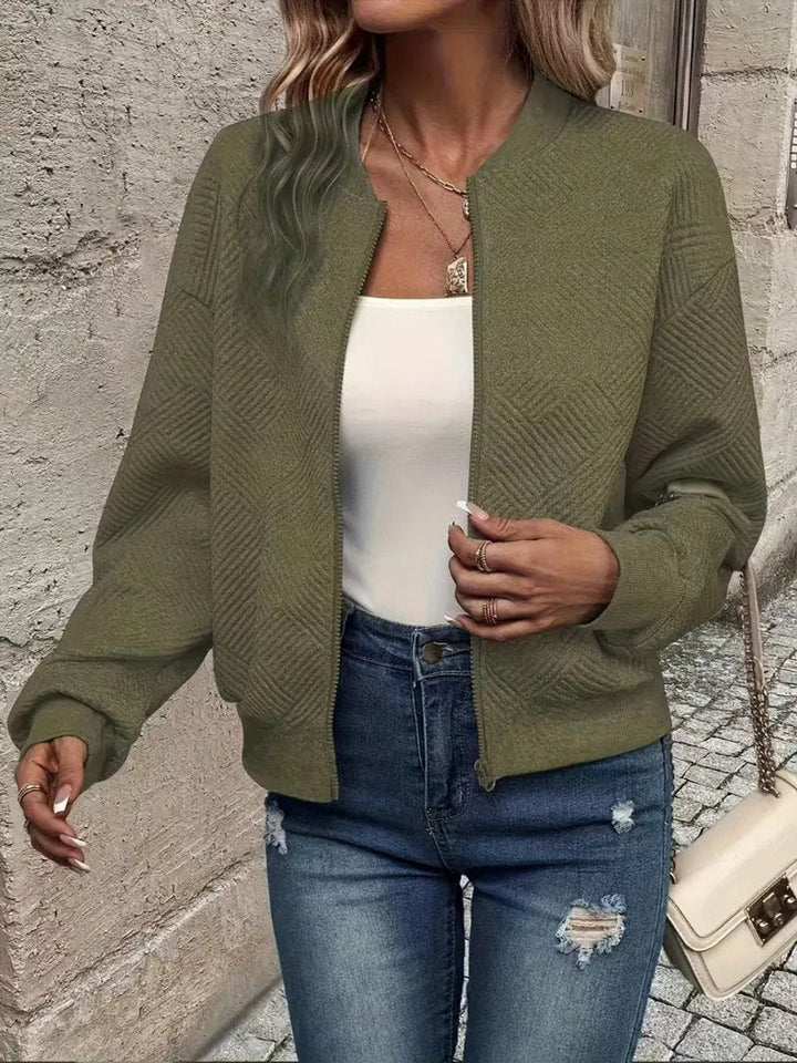 Yvette | Sharp Cropped Bomber Jacket for Women