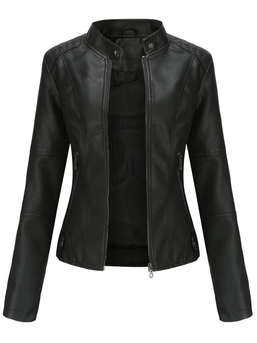 Women's Black Faux Leather Jacket