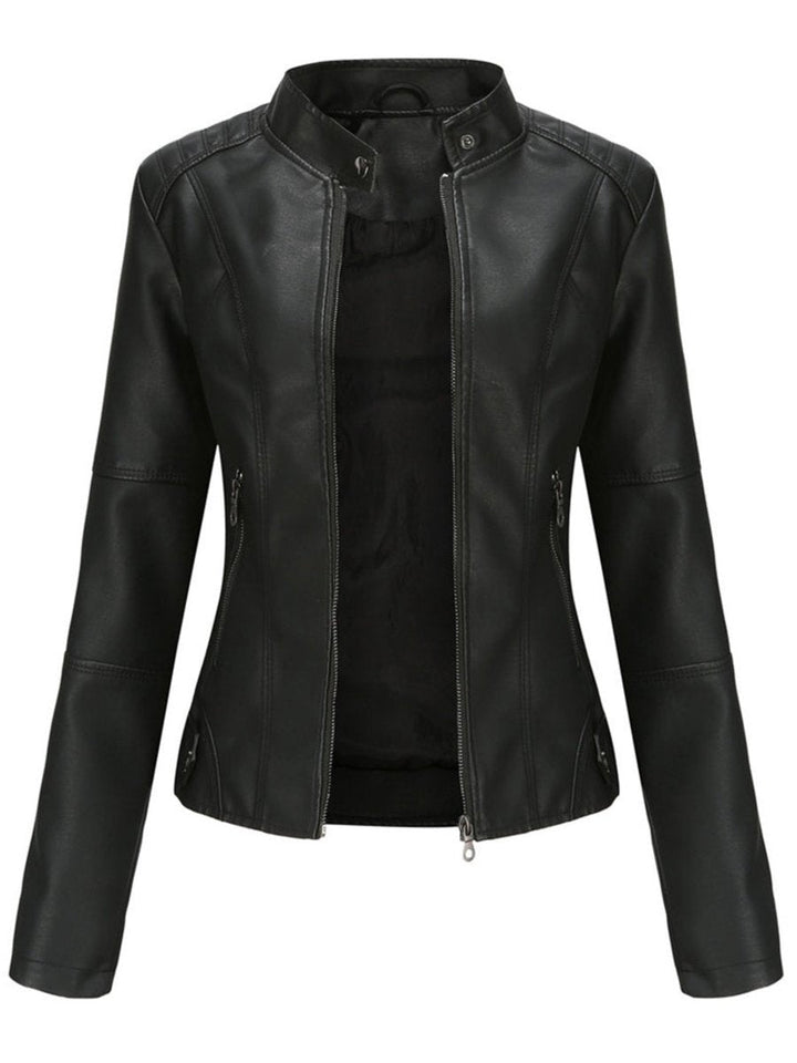 Women's Black Faux Leather Jacket