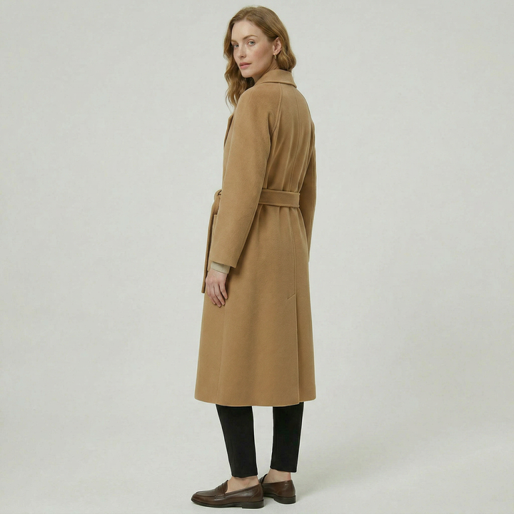 Clotilde | Swathed Belted Wool Wrap Coat for Women
