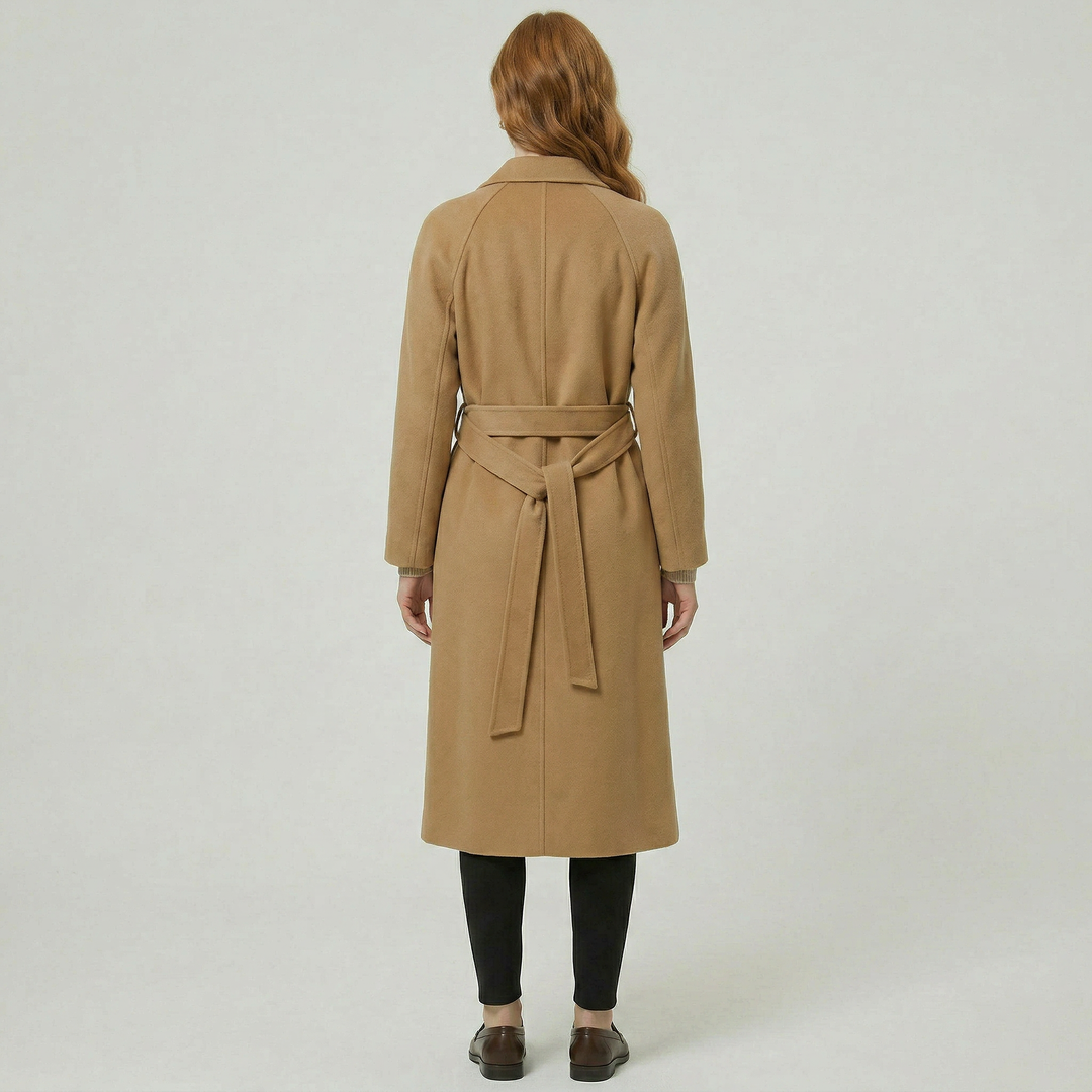 Clotilde | Swathed Belted Wool Wrap Coat for Women