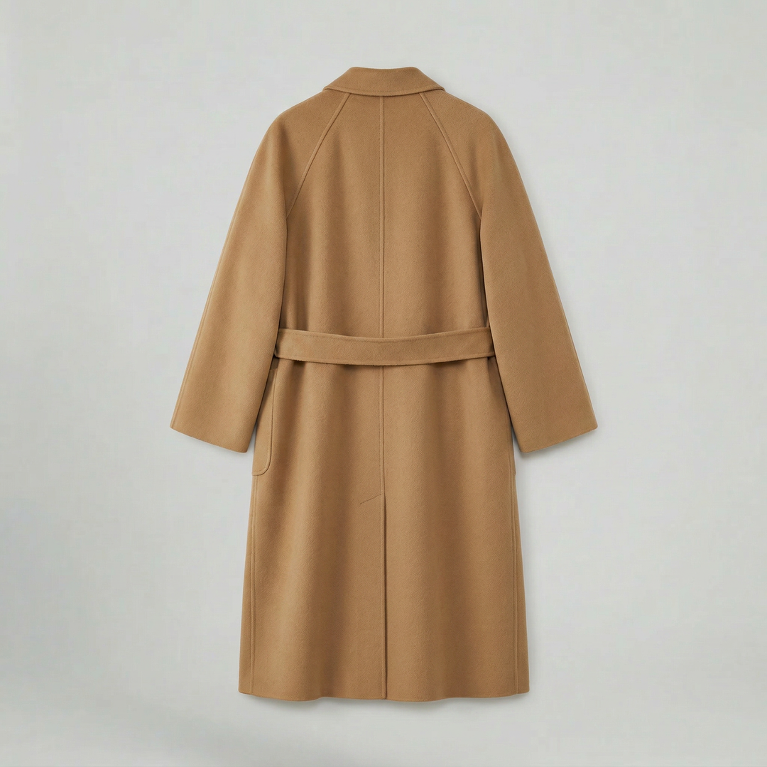 Clotilde | Swathed Belted Wool Wrap Coat for Women