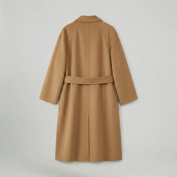 Clotilde | Swathed Belted Wool Wrap Coat for Women