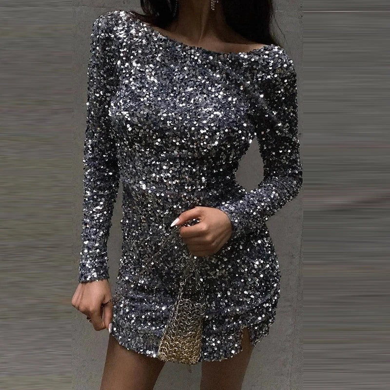 Ilona | Spangled Sparkling Mini Dress for Women